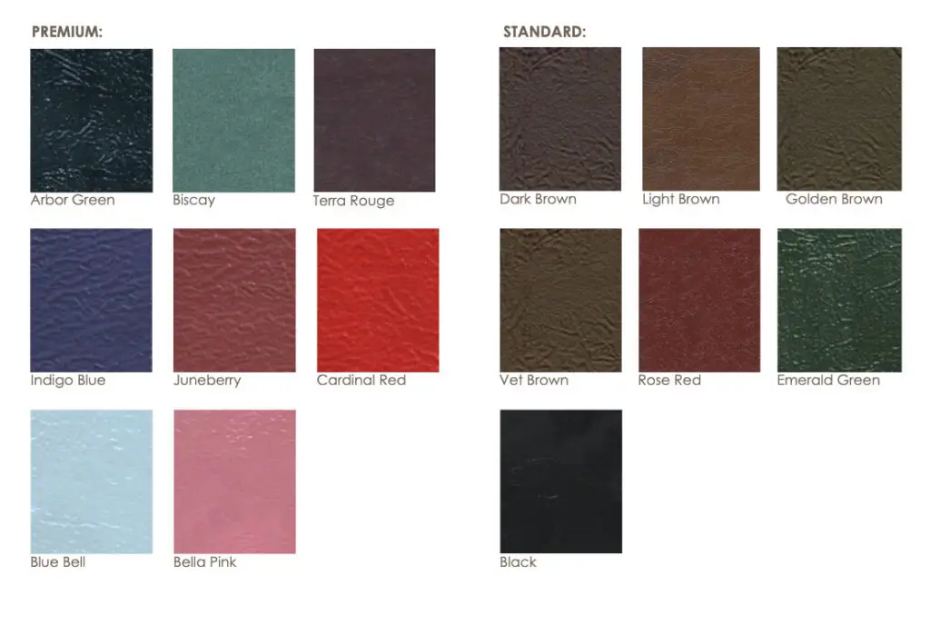 Bronze Memorials Oxidation Color Chart