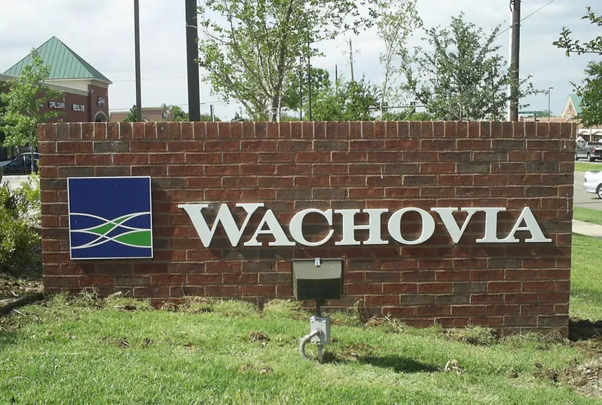 commercial signage - Wachovia Bank
