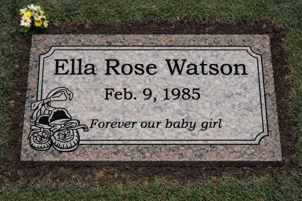 WMFGChild-03 Flat Memorial Marker for a child