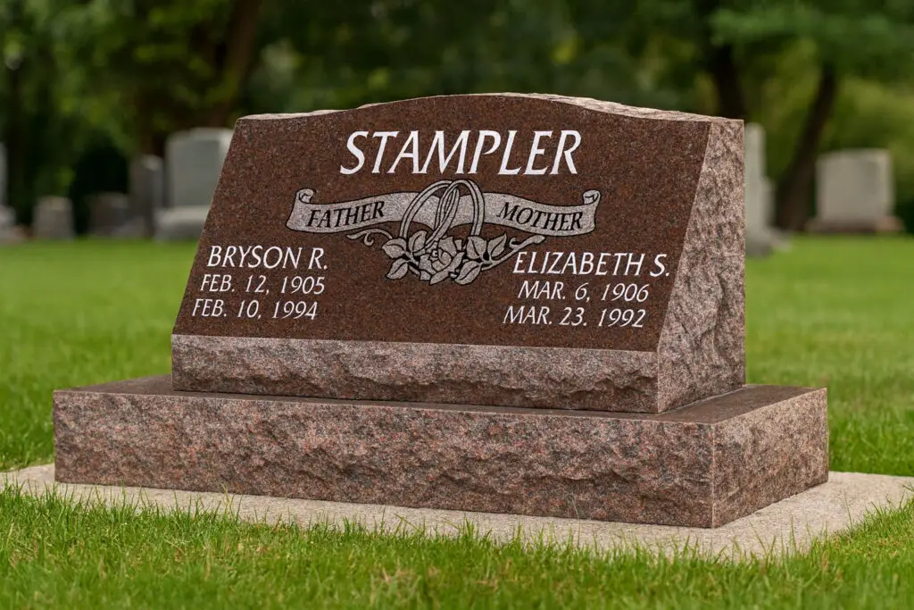 WMSC-01 Slant granite memorial markers for Companions